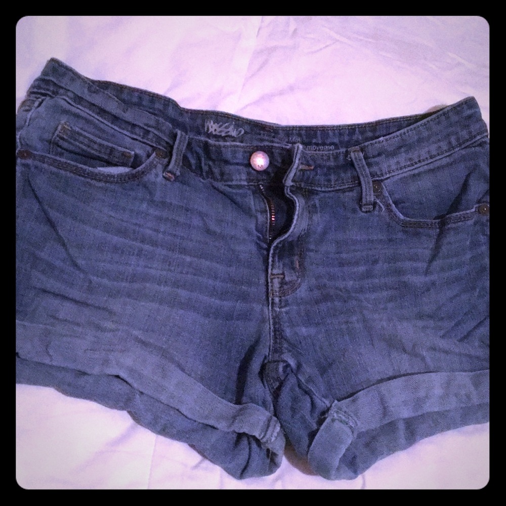 Mid rise jean shorts